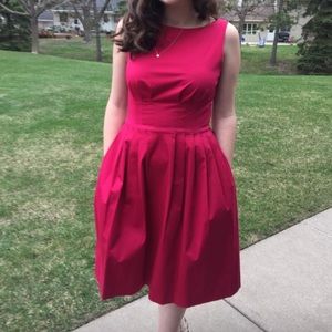 Kate Spade Red Dress scoop back knee length